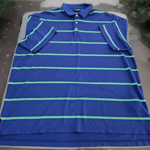 RLX Ralph Lauren Polo Shirt Mens XL Short Sleeves Striped Logo